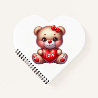 Cuaderno CORAZÓN DE BLOQUEO ESpirAL CON TEDDY