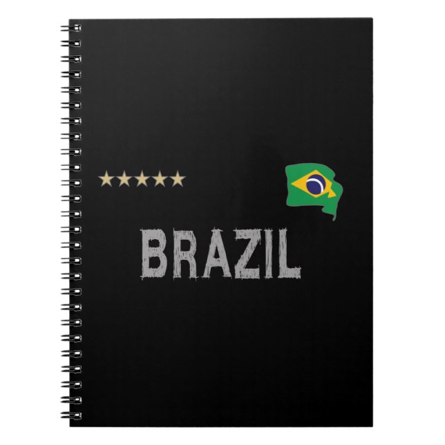 Cuaderno Corazón de camiseta de hinchas de fútbol de Brasil (Frente)