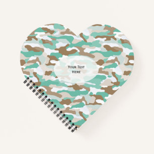 Cuaderno Corazón de camuflaje costero