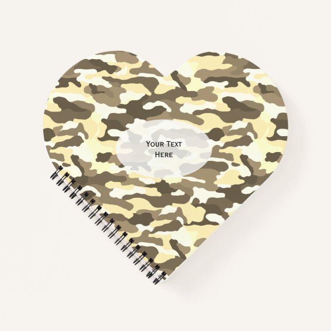 Cuaderno Corazón de camuflaje del desierto (Anverso)