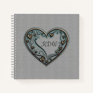 Cuaderno Corazón de cobre antiguo