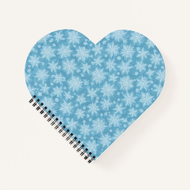 Cuaderno Corazón de copo de nieve azul (Anverso)