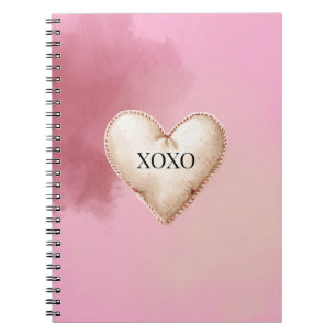 Cuaderno Corazón de crema rosa XOXO