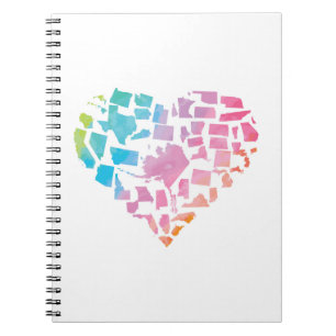Cuaderno Corazón de Estados Unidos de la acuarela