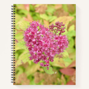 Cuaderno Corazón de flor natural - perforado por flecha.