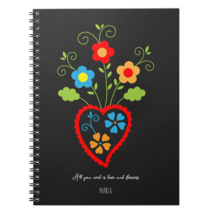 Cuaderno Corazón de floración de los portugueses populares