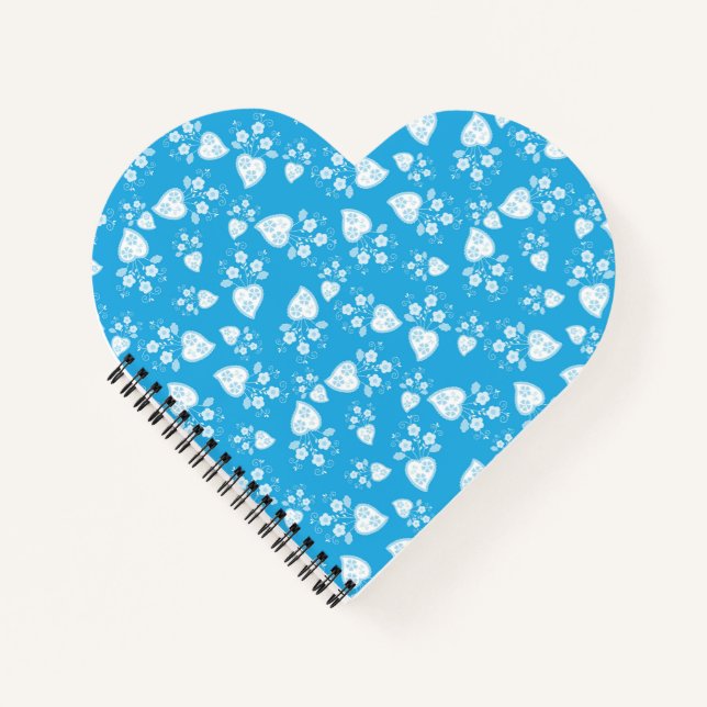 Cuaderno Corazón de flores azul (Anverso)
