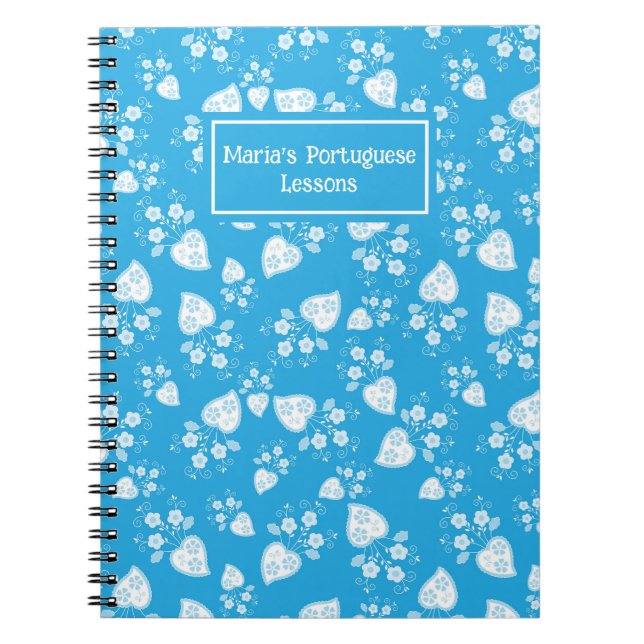 Cuaderno Corazón de flores azul (Frente)