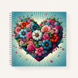 Cuaderno ¡Corazón de flores coloridas!