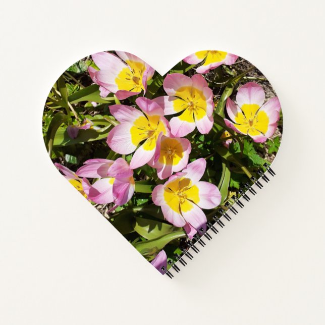 Cuaderno Corazón de flores rosas y amarillas (Reverso)