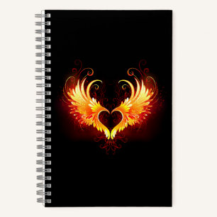 Cuaderno Corazón de Fuego Ángel con Alas