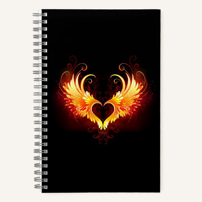 Cuaderno Corazón de Fuego Ángel con Alas (Anverso)