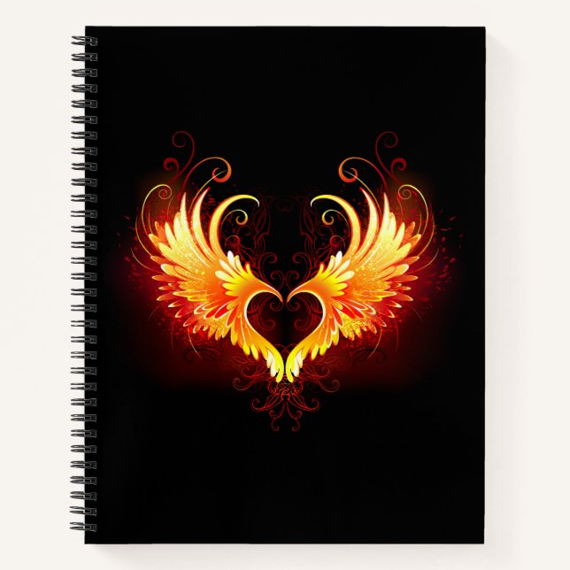 Cuaderno Corazón de Fuego Ángel con Alas (Anverso)