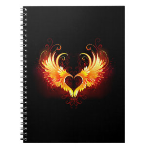 Cuaderno Corazón de Fuego Ángel con Alas