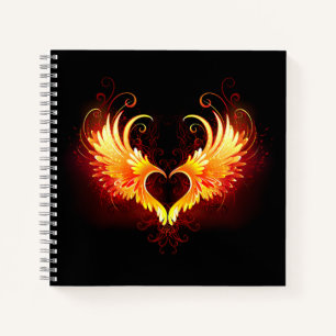 Cuaderno Corazón de Fuego Ángel con Alas