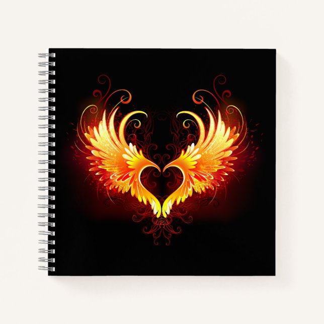 Cuaderno Corazón de Fuego Ángel con Alas (Anverso)