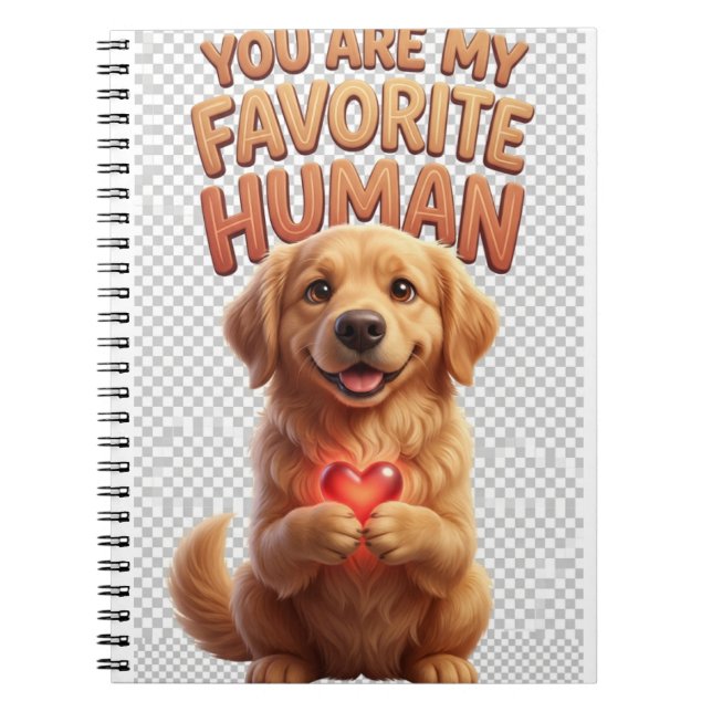 Cuaderno Corazón de Golden Retriever (Frente)