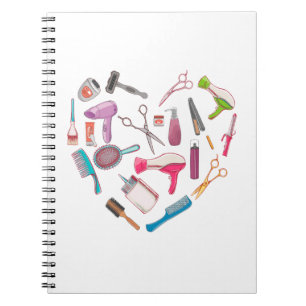 Cuaderno Corazón de herramienta hairstylist Hairdresser
