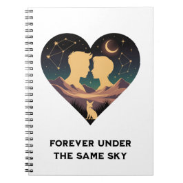 Cuaderno Corazón de historia de amor cósmico con amantes y