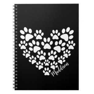 Cuaderno Corazón de impresión de pintura blanca y negra per