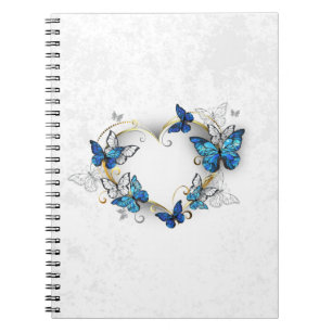 Cuaderno Corazón de joyas con mariposas Morfo
