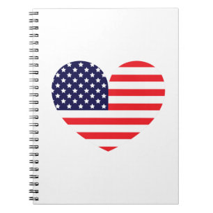 Cuaderno Corazón de la bandera americana
