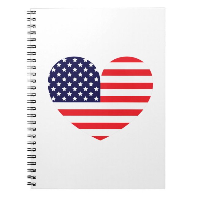Cuaderno Corazón de la bandera americana (Frente)