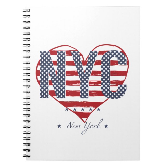 Cuaderno Corazón de la bandera americana de NYC (Frente)