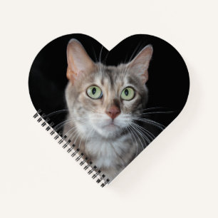 Cuaderno Corazón de la foto de gato de Bengala con Marble A