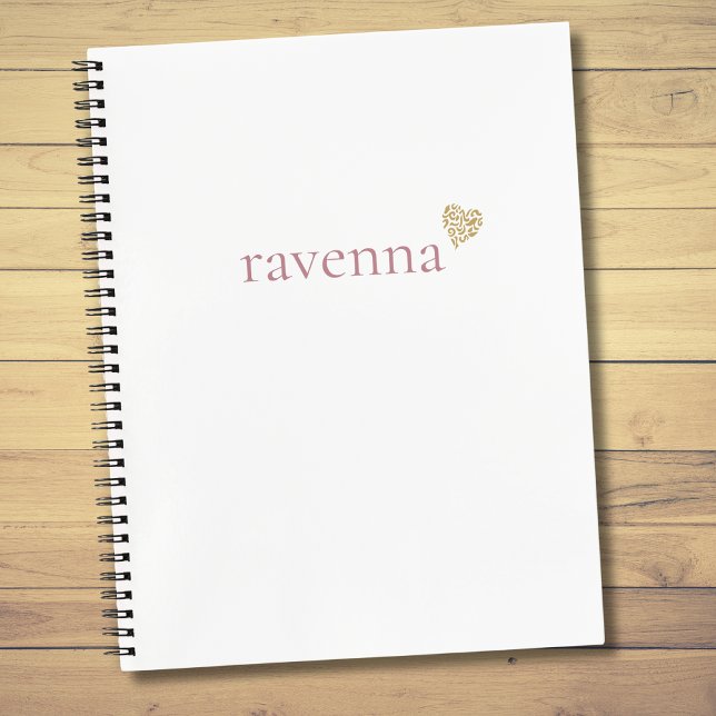 Cuaderno Corazón de leopardo dorado con nombre personalizad (Subido por el creador)