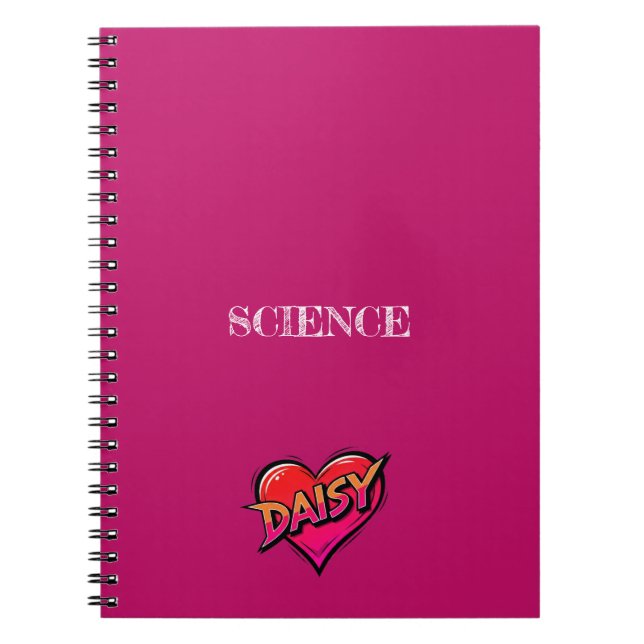 Cuaderno Corazón de margarita rosa (Frente)