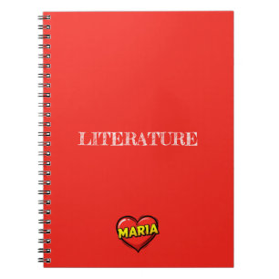 Cuaderno Corazón de Maria Rojo