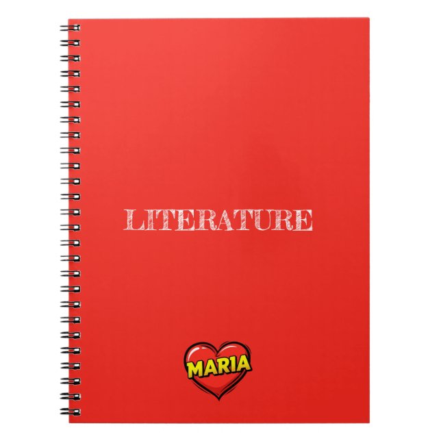 Cuaderno Corazón de Maria Rojo (Frente)