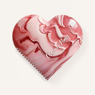 Cuaderno Corazón de mármol rosa