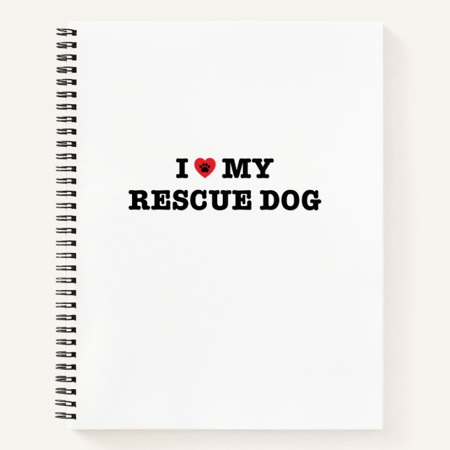 Cuaderno Corazón de mi perro de rescate (Anverso)