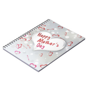 Cuaderno Corazón de papel 3D del Día de la Madre Feliz