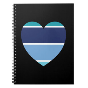 Cuaderno Corazón de rayas azules