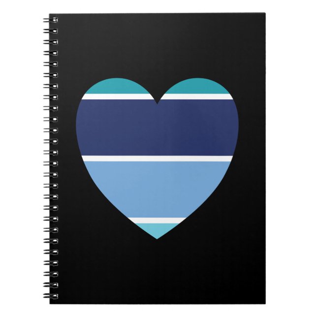 Cuaderno Corazón de rayas azules (Frente)