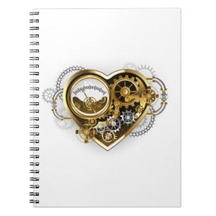 Cuaderno Corazón de vapor con un manómetro