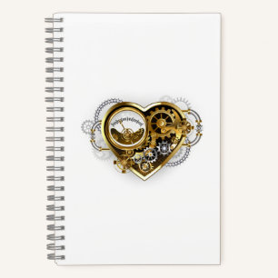 Cuaderno Corazón de vapor con un manómetro