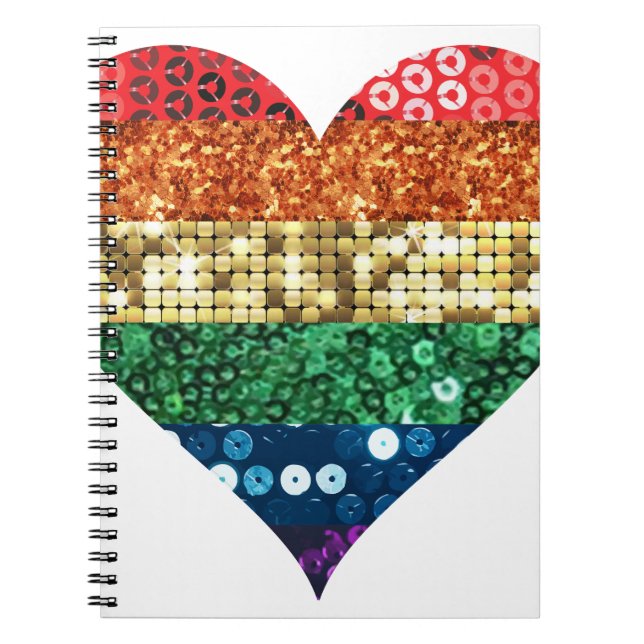 Cuaderno corazón del arco iris de lgbt (Frente)