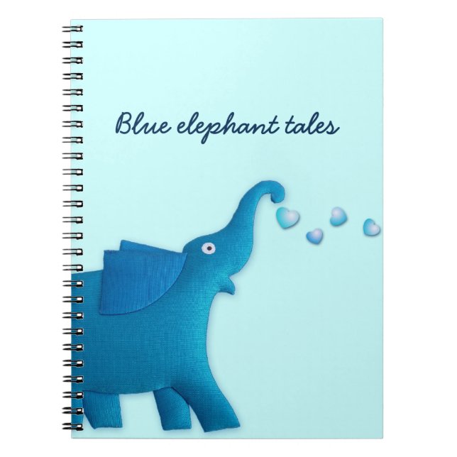 Cuaderno corazón elefante azul (Frente)