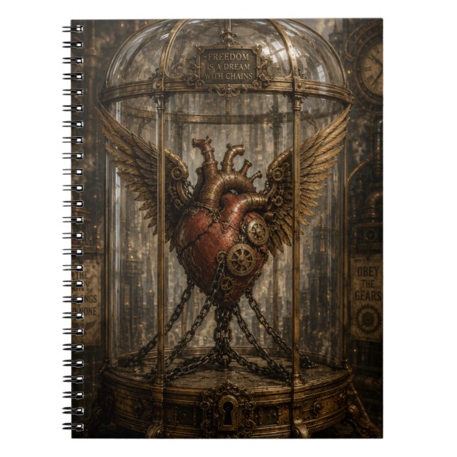 Cuaderno Corazón encadenado Steampunk (Frente)