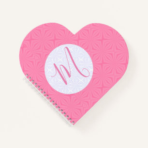 Cuaderno Corazón Inicial Personalizado Cuadrado Ondulado Ro