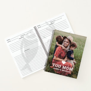 Cuaderno Corazón lindo te ama mamá foto del Día de la Madre