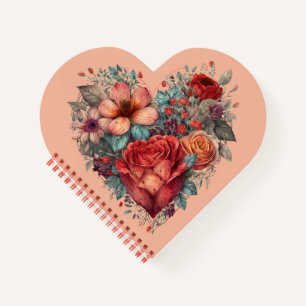 Cuaderno Corazón lleno de flores