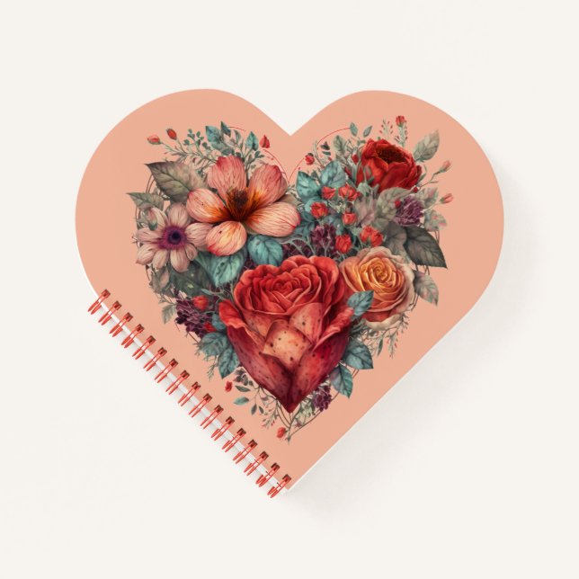 Cuaderno Corazón lleno de flores (Anverso)