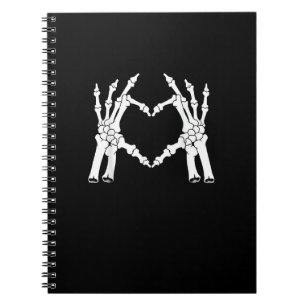Cuaderno Corazón - Mano de esqueleto de Halloween