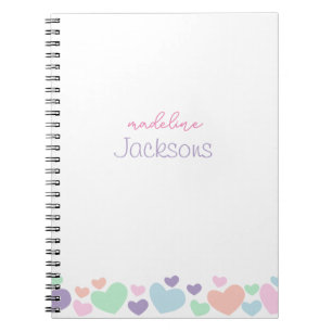 Cuaderno Corazón Morado Adorable Escritura Femenina