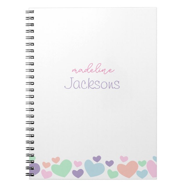 Cuaderno Corazón Morado Adorable Escritura Femenina (Frente)